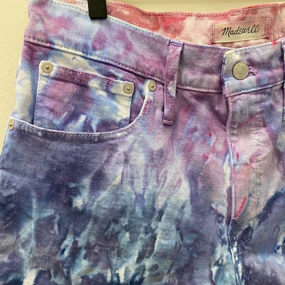 Hand-dyed Madewell High Rise Denim Shorts - Picture 4 of 7